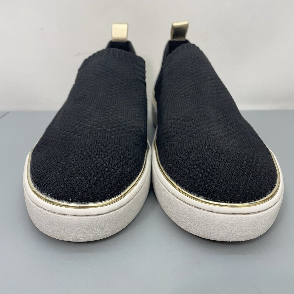 Michael Kors Skyler Knit Sneakers Loafers Slip On Black Gold Womens 8.5 - Picture 3 of 14